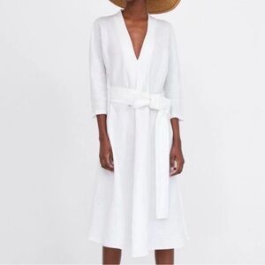 Zara linen dress.  White . Size XS